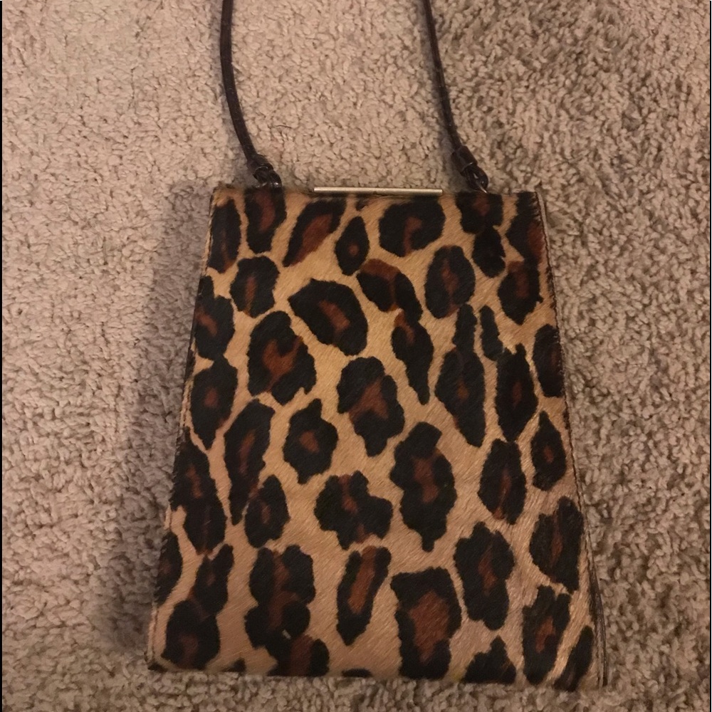 Leopard print hair handbag